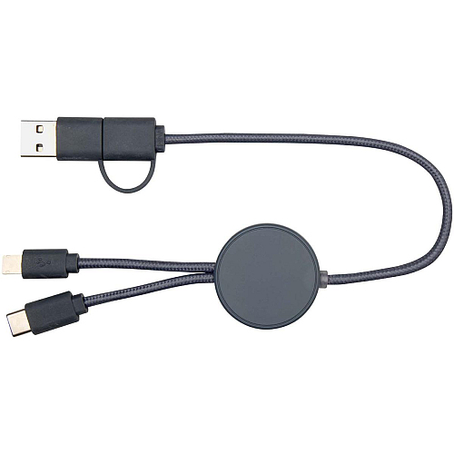 Citala 5-in-1 recycled plastic 30 cm data sync and 27W fast charge cable 3