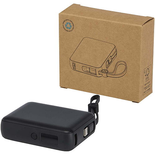 Acrux 10.000 mAh 35W tablet power bank with built in Type-C cable - made from recycled plastic 1