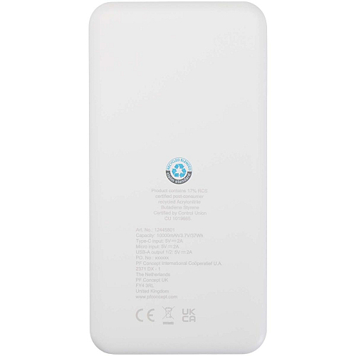 Intan 10.000 mAh 10W recycled plastic power bank 4