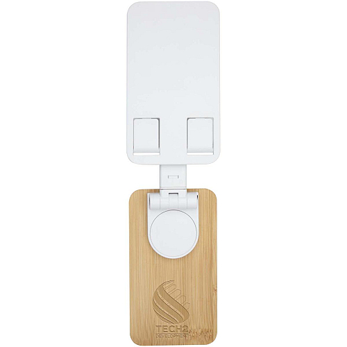 Alfirk recycled plastic foldeable desk phone stand with bamboo details 2