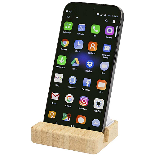 Algol recycled plastic phone stand and fidget toy with bamboo details 1