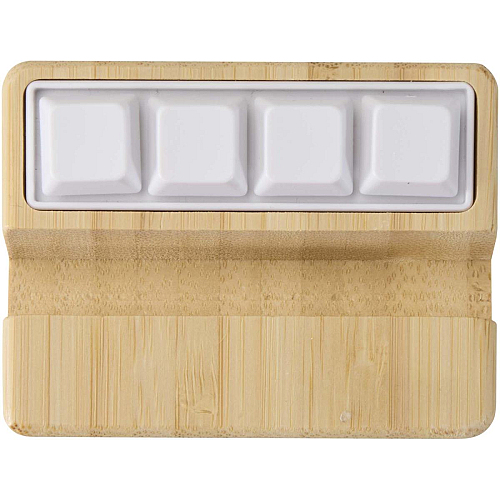 Algol recycled plastic phone stand and fidget toy with bamboo details 3