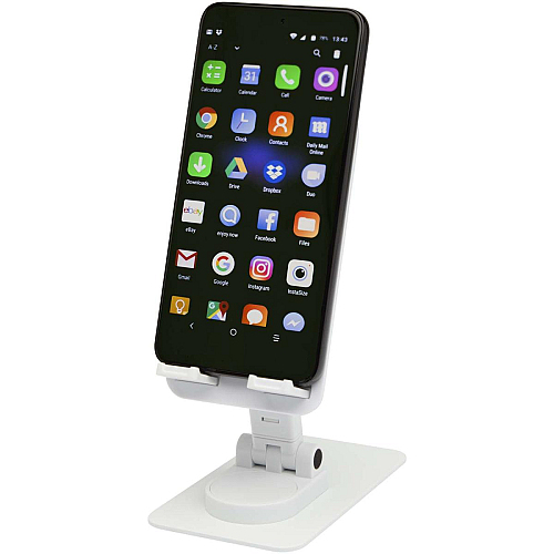 Alhena recycled plastic foldeable phone holder with metal desk stand 1