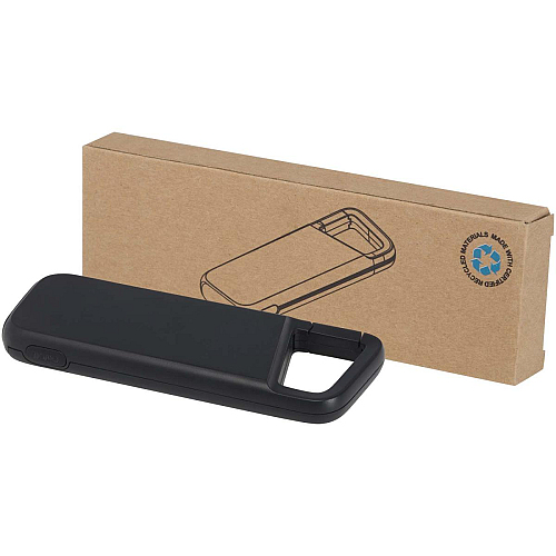 Alkes 5000 mAh 12W recycled plastic water resistant power bank with carabiner 1