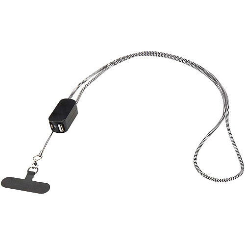Anser recycled plastic smartphone lanyard with 27W 5-in-1 built-in cable 3