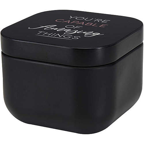 Tindra square tin candle with vanilla aroma 2
