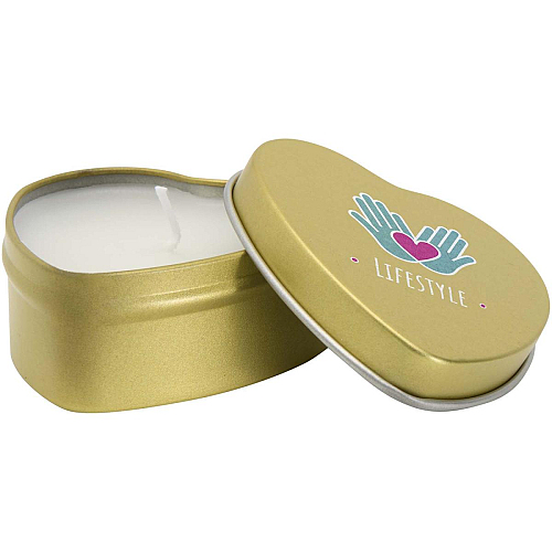 Blissful heart-shaped tin candle with vanilla aroma 2