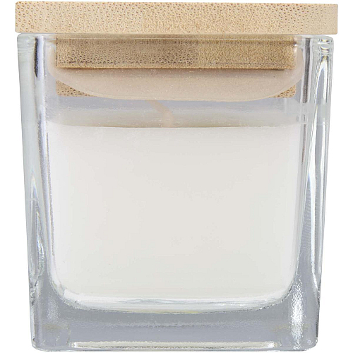 Ambra square glass candle with bamboo lid 3