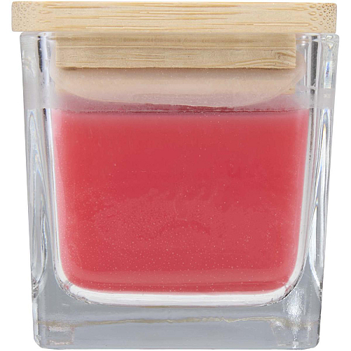 Ambra square glass candle with bamboo lid 3