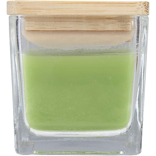 Ambra square glass candle with bamboo lid 3