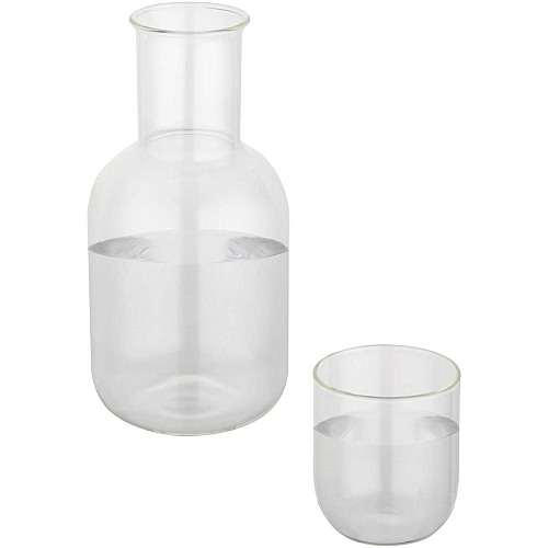 Amelie glass carafe and cup set with matt finish 1