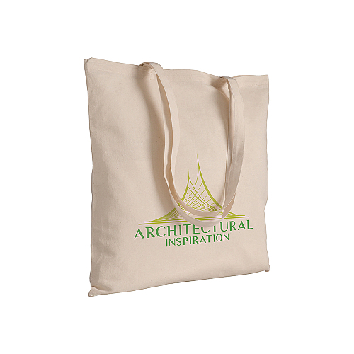 Sacosa de cumpărături din bumbac 130 g/m², mânere lungi 4
