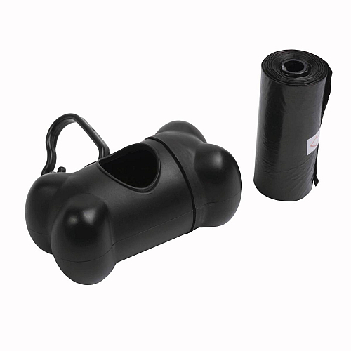 PP bone-shaped dog waste bag dispenser (15 bags included) with snap hook 3