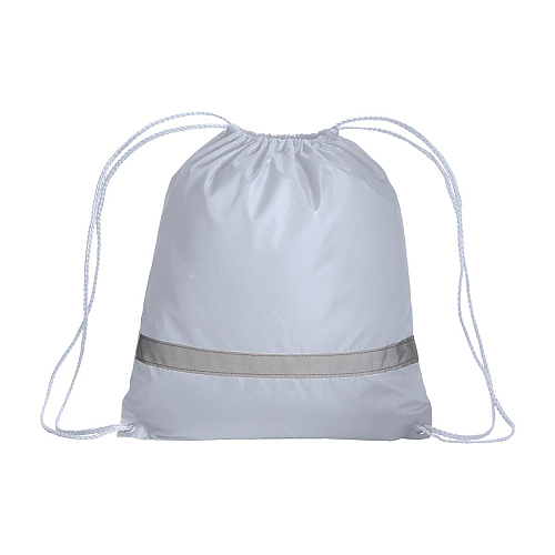 210t polyester backpack with reflective strip, drawstring closure and reinforced corners 2