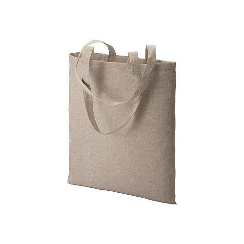 150 g/m2 recycled cotton shopping bag, melange effect, long handles 1