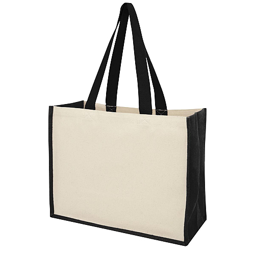 Varai 320 g/m² canvas and jute shopping tote bag 23L 1