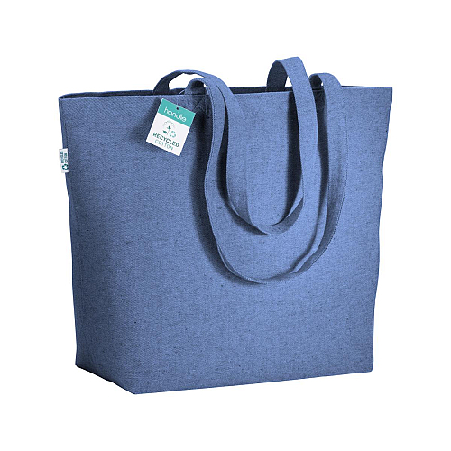 280g/m2 recycled cotton shopping bag, long handles and gusset 1