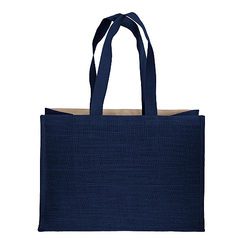 280 g/m2 cotton shopping bag with jute details, long handles and gusset 4