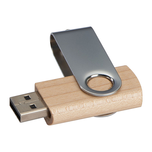 Twist USB Stick with light wood cover 8GB 1