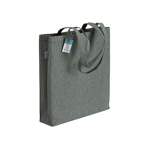 190 g/m2 recycled cotton shopping bag, long handles and gusset 1