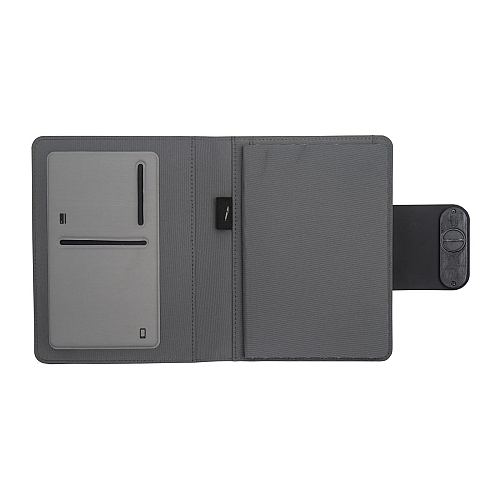A5 organizer folder in r-pet with lock and magnetic closure that lights up 3