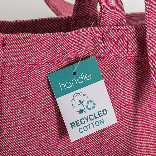 280g/m2 recycled cotton shopping bag, long handles and gussets 3
