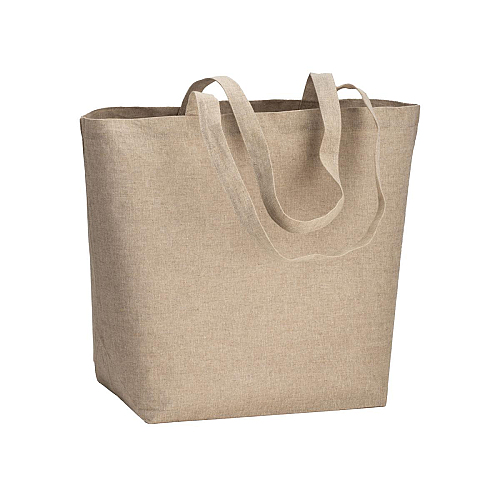 120 g/m2 recycled cotton shopper with PP inner coating, long handles and gusset 1