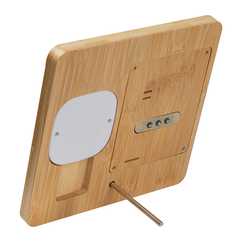 Statie Meteo din Bambus cu Incarcator Wireless 3