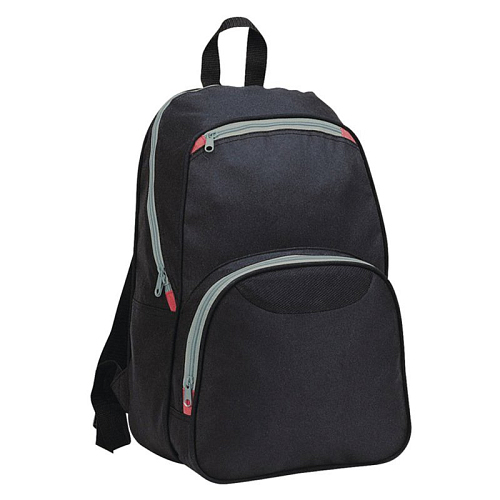 Black polyester backpack 1