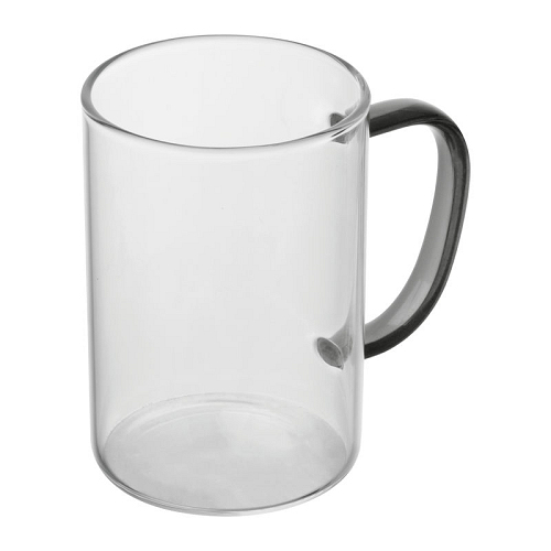 Cana din sticla cu toarta colorata, 250 ml 1