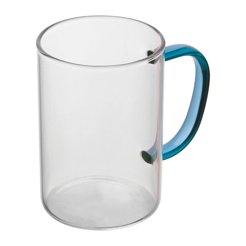 Cana din sticla cu toarta colorata, 250 ml 1