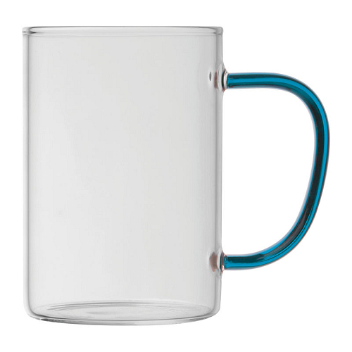 Cana din sticla cu toarta colorata, 250 ml 2