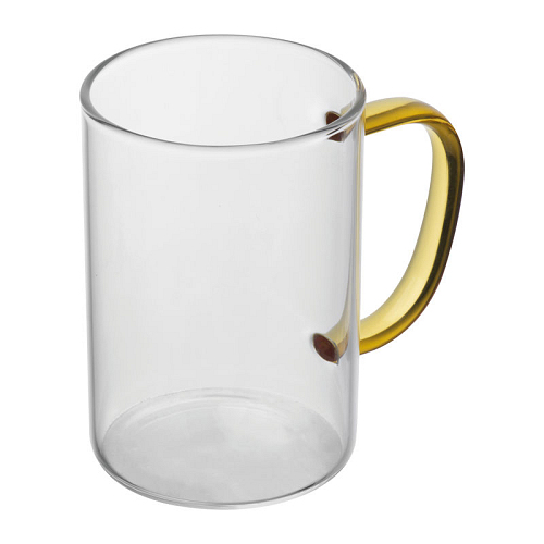 Cana din sticla cu toarta colorata, 250 ml 1
