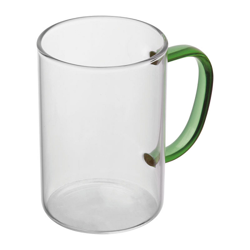 Cana din sticla cu toarta colorata, 250 ml 1