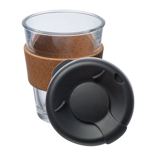 Cana din sticla borosilicata cu capac rezistent la 2