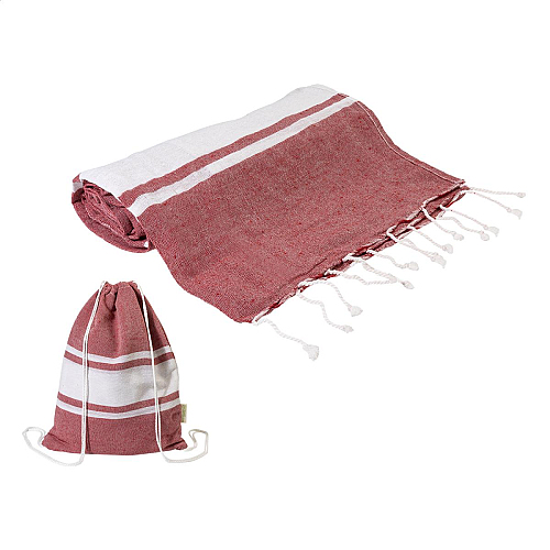 prosop de plaja, din bumbac reciclat si sac cu snur, Tortuga 1