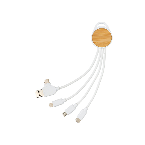 Cablu rotund Ontario 6 in 1 din plastic reciclat RCS 1