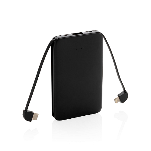Powerbank de buzunar 5.000 mAh cu cabluri integrate 1
