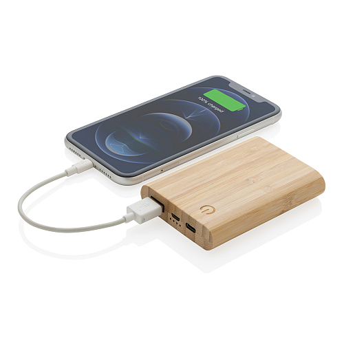 Powerbank de 5.000 mAh din bambus 3