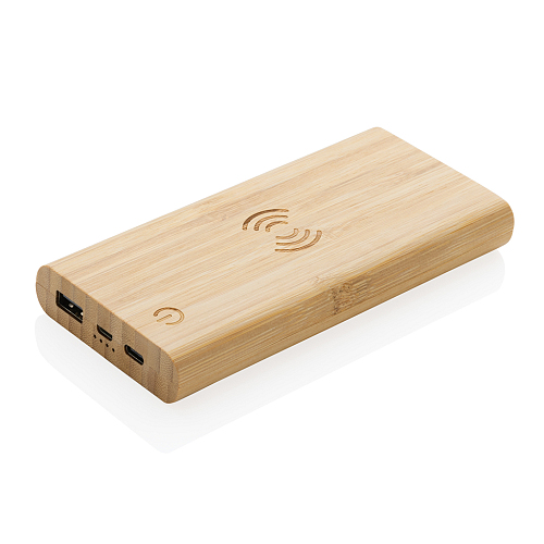 Powerbank wireless 5W de 8.000 mAh din bambus 1