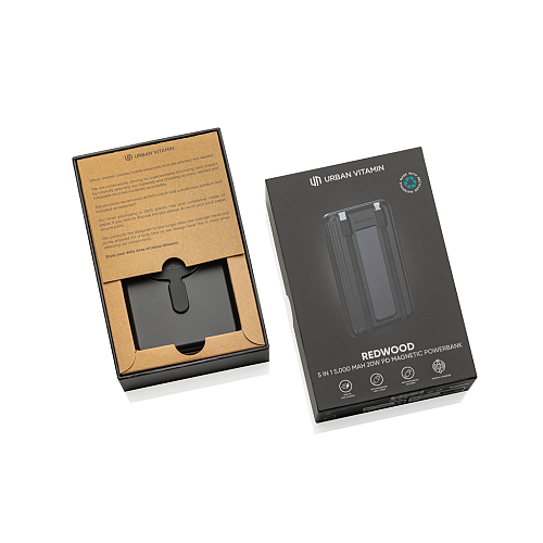Powerbank magnetic 5 in 1 Urban Vitamin Redwood 20W 5.000mah 3
