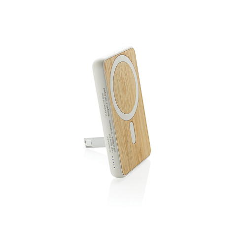 Powerbank magnetic Zen 5W 5.000 mAh din bambus si rplastic 3