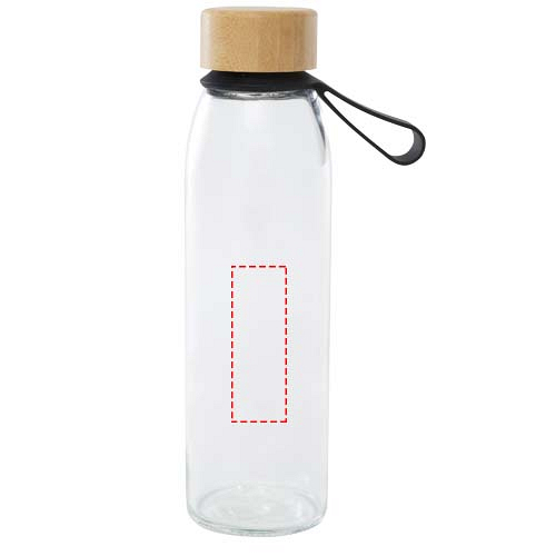 Porto 500 ml glass water bottle with silicone handle and bamboo lid 4