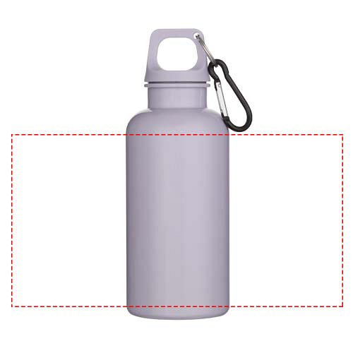 Oregon 400 ml solid colour RCS recycled plastic water bottle with carabiner 4
