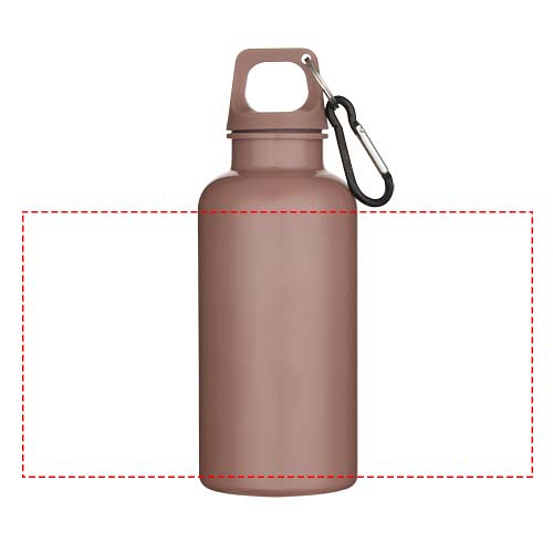 Oregon 400 ml solid colour RCS recycled plastic water bottle with carabiner 4