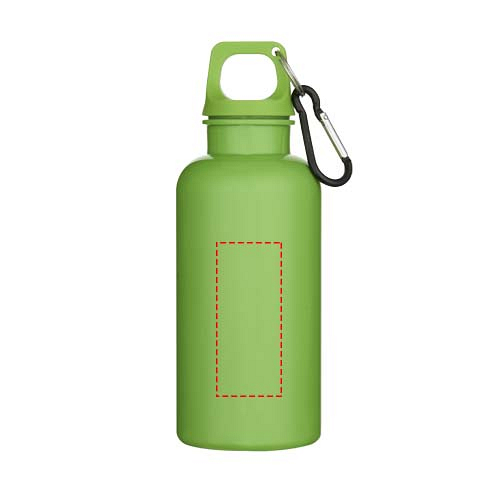 Oregon 400 ml solid colour RCS recycled plastic water bottle with carabiner 4