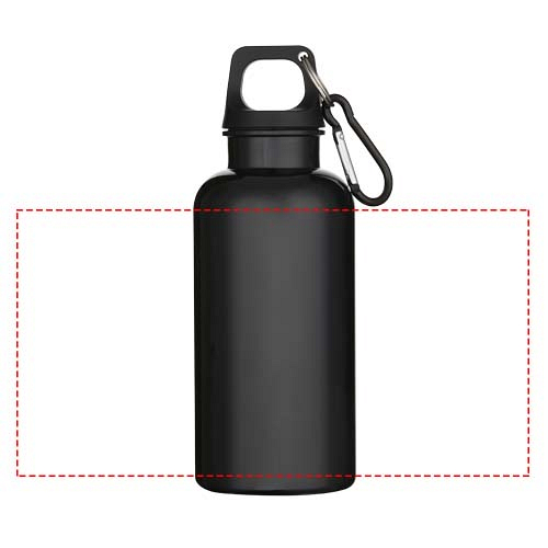 Oregon 400 ml solid colour RCS recycled plastic water bottle with carabiner 4