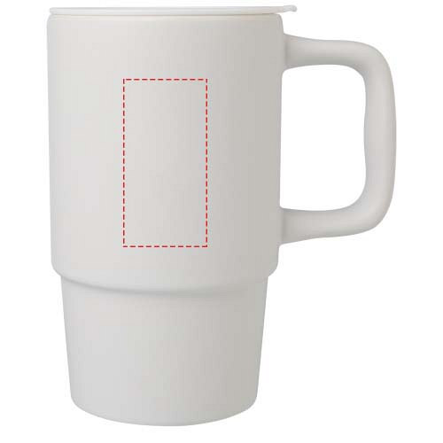 Carter 450 ml ceramic mug with plastic lid 4
