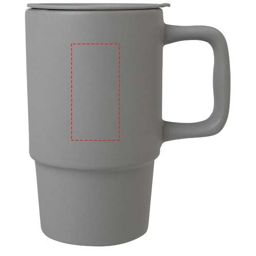 Carter 450 ml ceramic mug with plastic lid 4