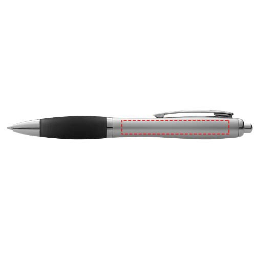 Nash ballpoint pen silver barrel and coloured grip (blue ink) 4